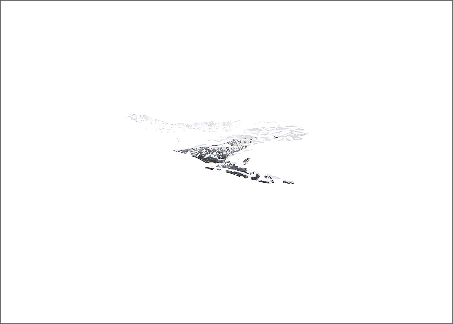Into The White – Kjerulfbreen, Linoldruck auf Papier, 50.0 x 70.0 cm, Svalbard 2016