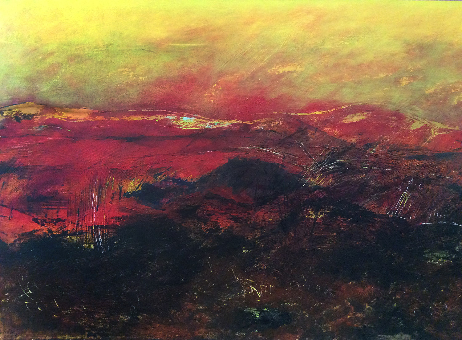 "Feuerberge", Acryl, 60 x 90 cm, 2008