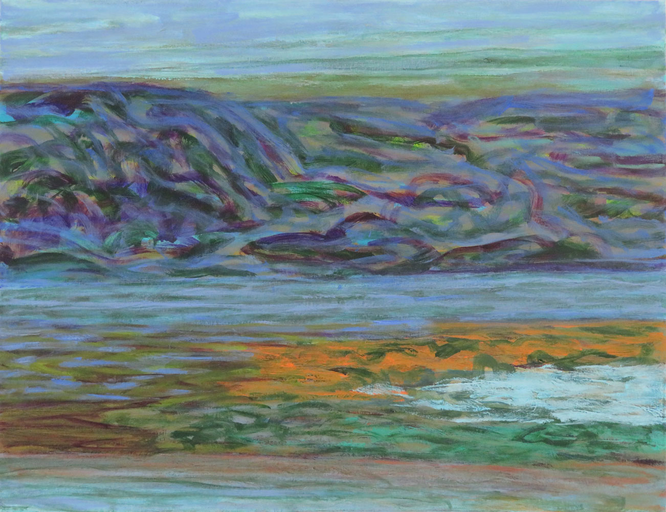 Welle, Acryl auf Leinwand, 80 x 90 cm, 2014-21